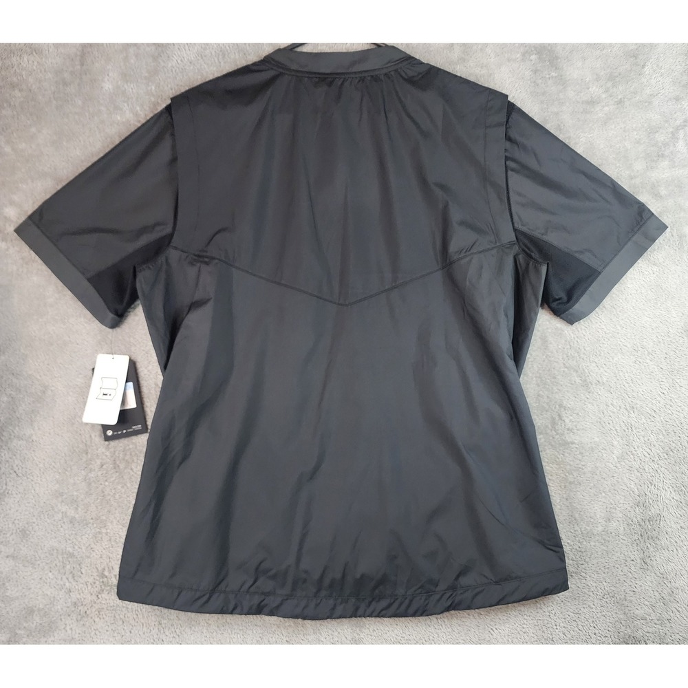 Nike Dri-FIT Cage Jacket Womens Medium Black Short Sleeve Golf Pullover Top - Picture 2 of 11